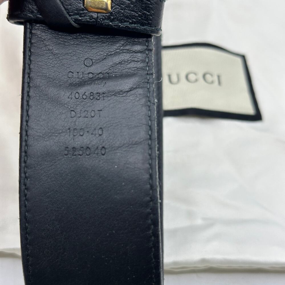 GUCCI GG Marmont Wide Leather Belt With Buckle Gold Sz 100 / 40 - Picture 7 of 7